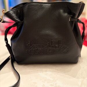 Coach Andy Leather Crossbody Bag w/ Horse and Carriage logo - Black
